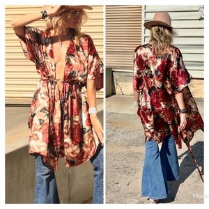 Vintage 70s kimono duster jacket boho S m